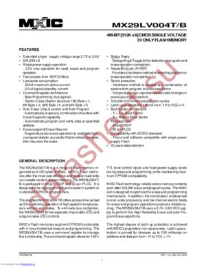 MX29LV004BTC-70G datasheet  