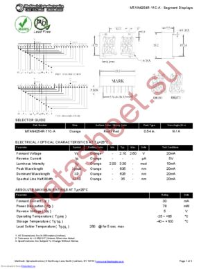 MTAN4254R-11C-A datasheet  