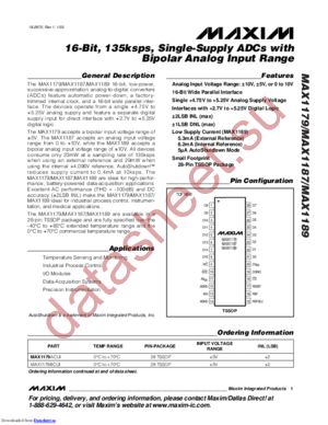 MAX1179CEUI-T datasheet  