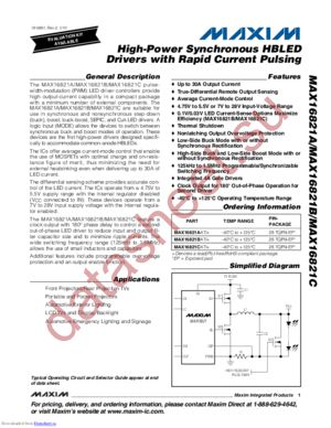 MAX16821AATI+ datasheet  