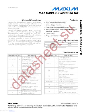MAX16821BEVKIT+ datasheet  