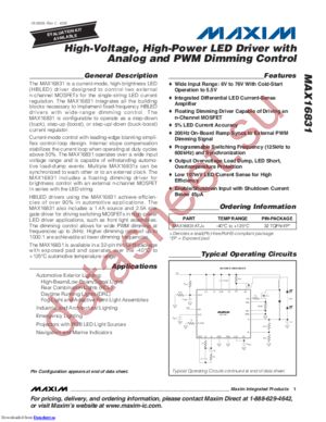 MAX16831ATJ/V+ datasheet  