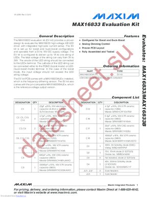 MAX16833EVKIT+ datasheet  