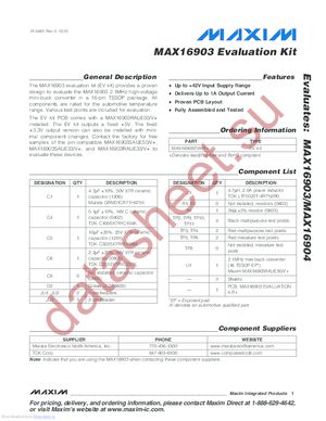 MAX16903EVKIT+ datasheet  