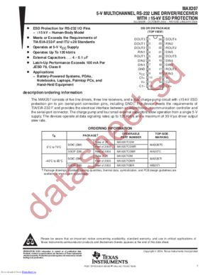 MAX207IDBE4 datasheet  