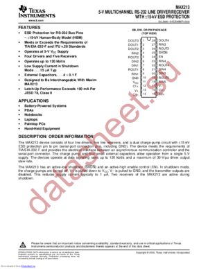 MAX213CDWG4 datasheet  