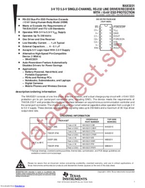 MAX3221CPWRG4 datasheet  