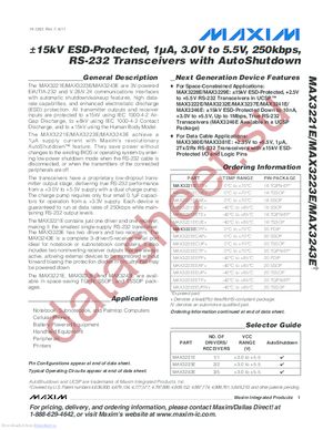 MAX3221EEUE+ datasheet  