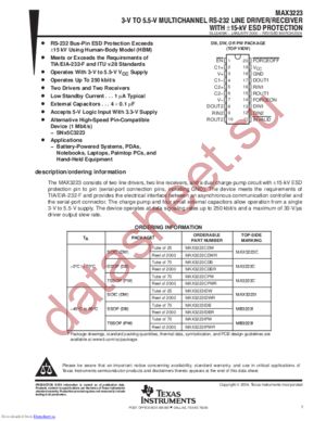 MAX3223IDBRE4 datasheet  