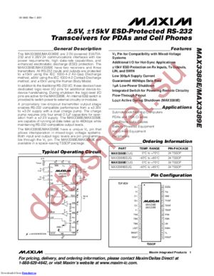 MAX3388ECUGT datasheet  