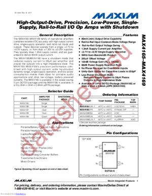 MAX4168EUB+T datasheet  