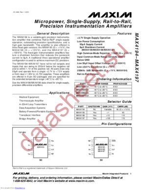 MAX4195ESA+T datasheet  