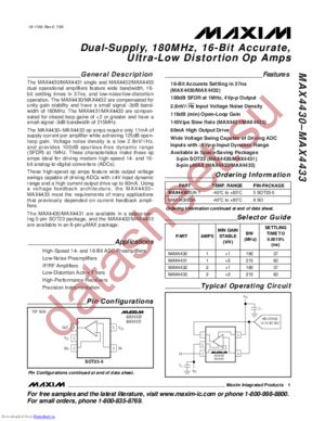 MAX4432EUA+T datasheet  