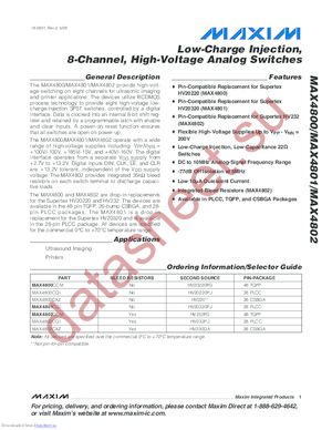 MAX4802CTM+ datasheet  