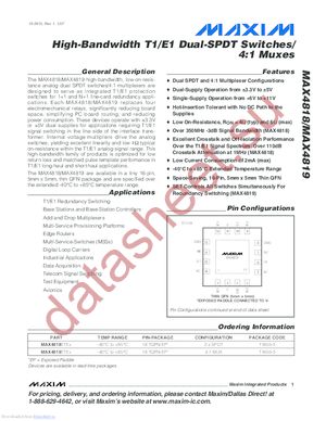 MAX4818ETE+ datasheet  