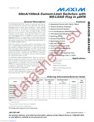 MAX4830ELT/V+T datasheet  