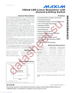 MAX4833ETT30D4-T datasheet  