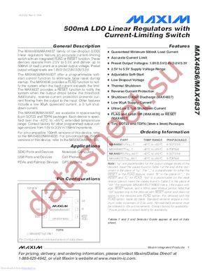 MAX4837ETT28D3-T datasheet  