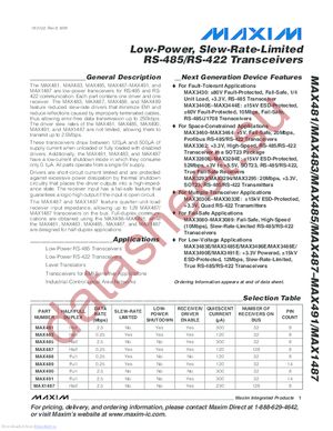 MAX483CUA+T datasheet  