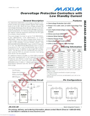 MAX4845CEYT+ datasheet  