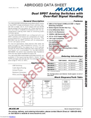 MAX4852 datasheet  