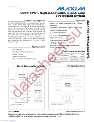 MAX4854HETE+ datasheet  