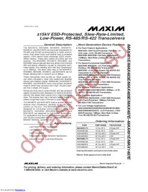 MAX485EEPA+ datasheet  