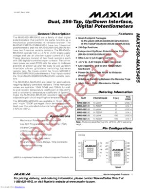 MAX5450EUBT datasheet  