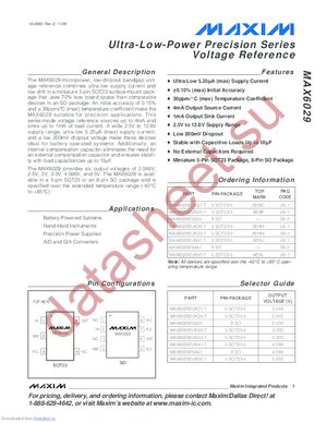 MAX6029ESA41+ datasheet  