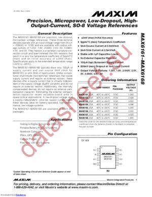 MAX6165AESAT datasheet  