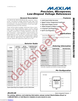 MAX6190CESA+ datasheet  