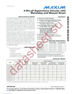 MAX6319LHUK44C-T datasheet  