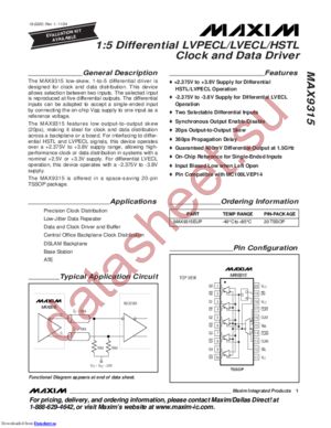 MAX9315EUPT datasheet  