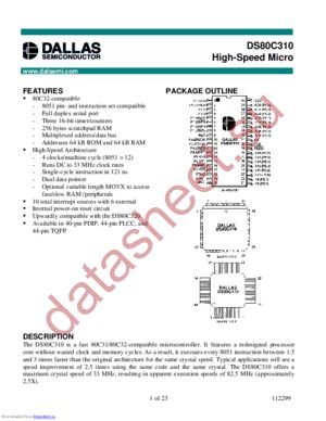 DS80C310QCG datasheet  