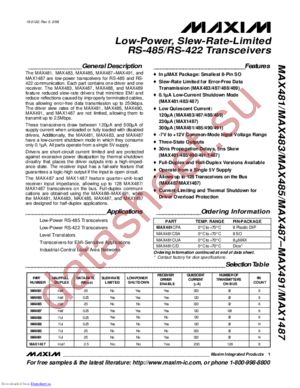 MAX481EPA+ datasheet  