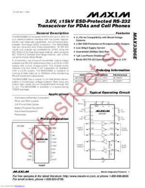 MAX3386ECUP+ datasheet  