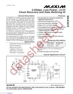 MAX3875E-D datasheet  