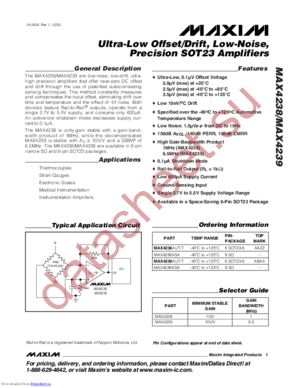 MAX4239ASA+ datasheet  