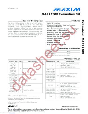 MAX11103EVKIT+ datasheet  