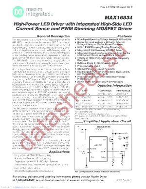 MAX16834AUP+ datasheet  