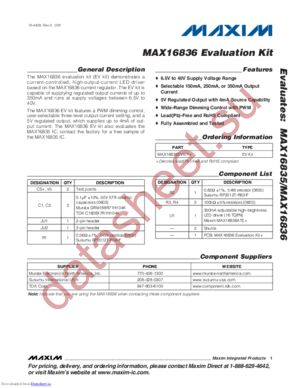 MAX16836EVKIT+ datasheet  