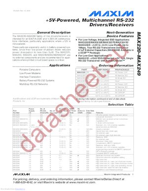 MAX232ESE+ datasheet  