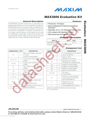 MAX3806EVKIT+ datasheet  