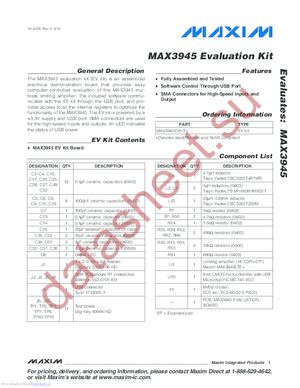 MAX3945EVKIT+ datasheet  