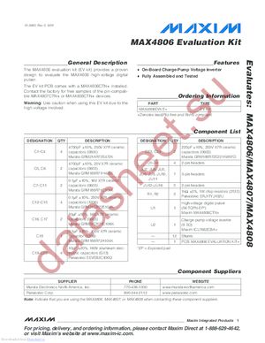 MAX4806EVKIT+ datasheet  