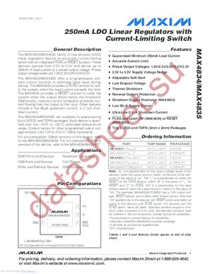 MAX4835ETT25D1-T datasheet  