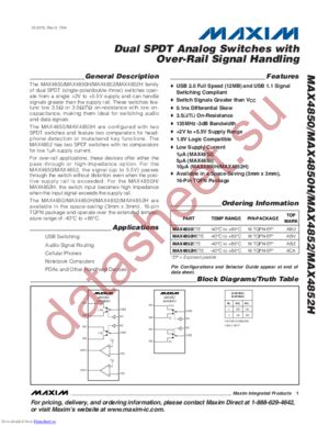 MAX4850ETE-T datasheet  