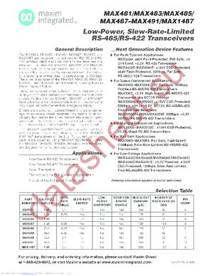 MAX481MSA/PR-T datasheet  