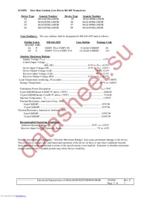 MAX483MJA/883B datasheet  