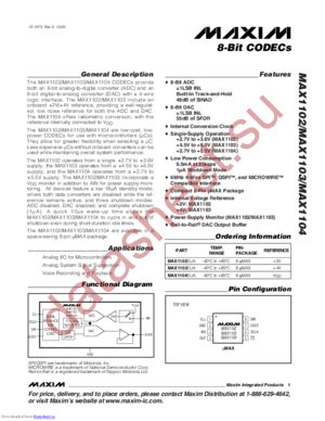 MAX1102EUA-T datasheet  